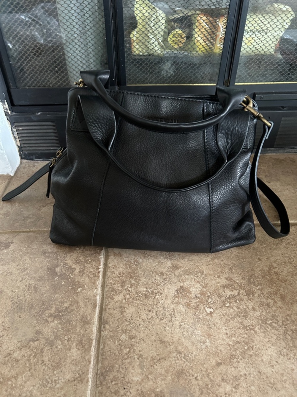 Black Leather Shoulder Bag - Classic Everyday Tote